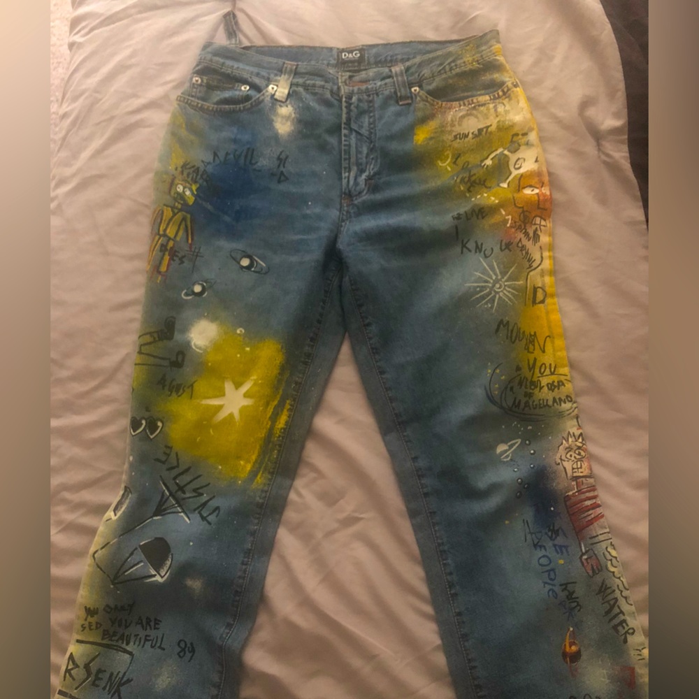 Authentic Dolce & Gabbana x Jean Michel Basquiat jeans.